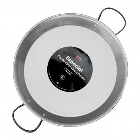 38cm Heavy Duty Polished Steel Paella Pan